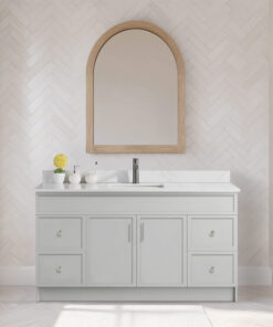 Tesoro 60″ Single Sink Slim Shaker Bathroom Vanity With Quartz Countertop (MDF)