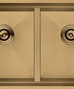 WDG3218 - GOLD DOUBLE BOWL WORKSTATION SINK